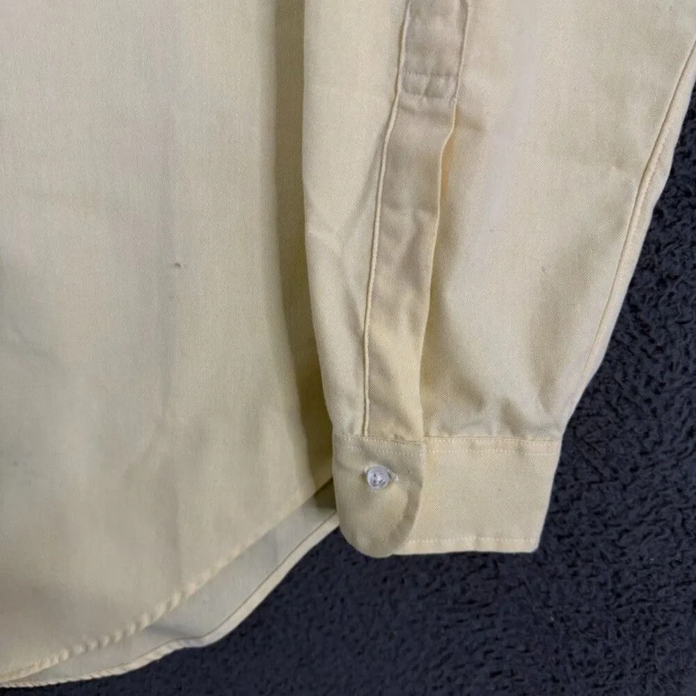 Vtg Brooks Brothers Shirt Mens 15.5 34 Yellow OCBD Button Down Brooksweave - Picture 5 of 11